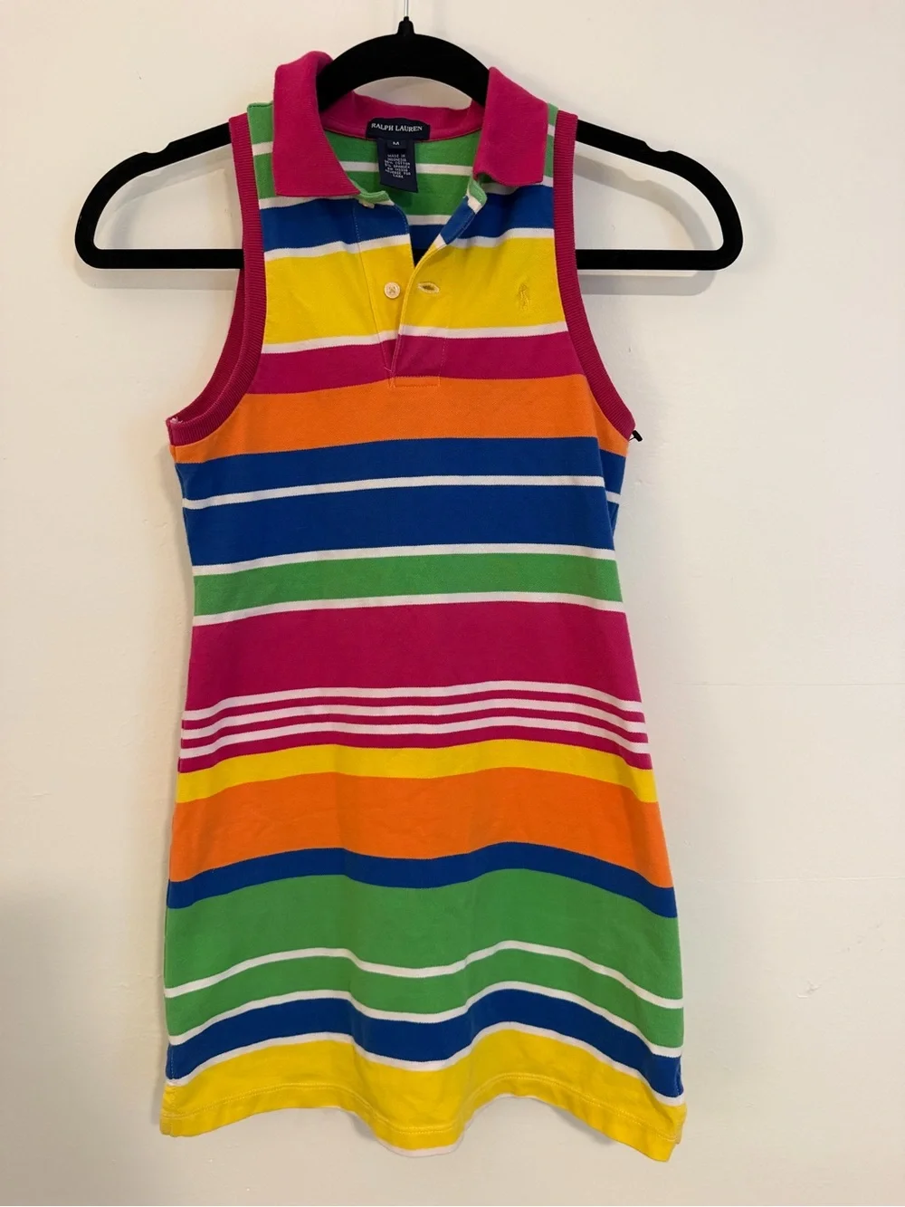 Ralph Lauren Girls' Multicolor Striped Polo Tank Dress
